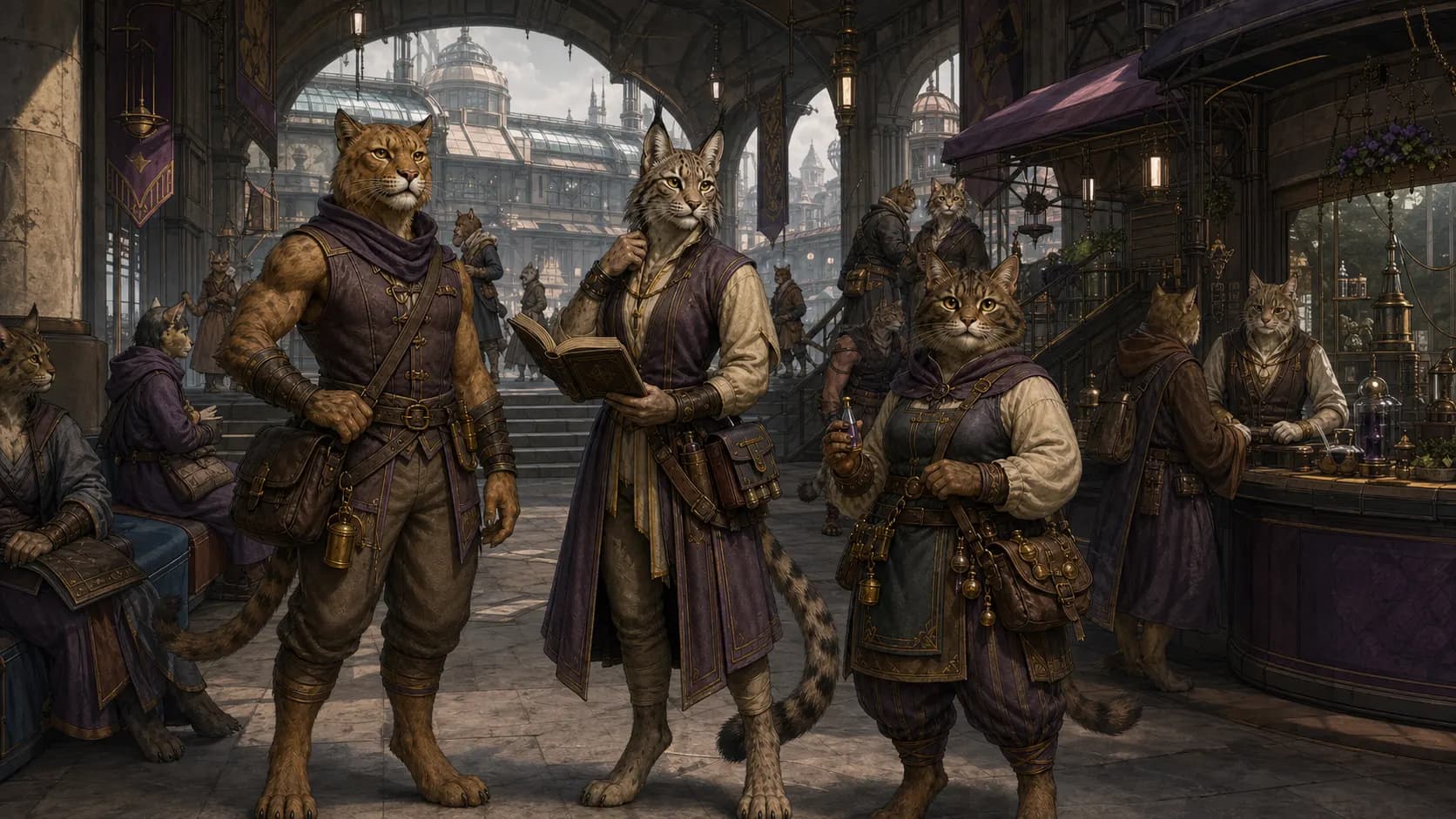 Catfolk representative in Jericha's matte-comic style