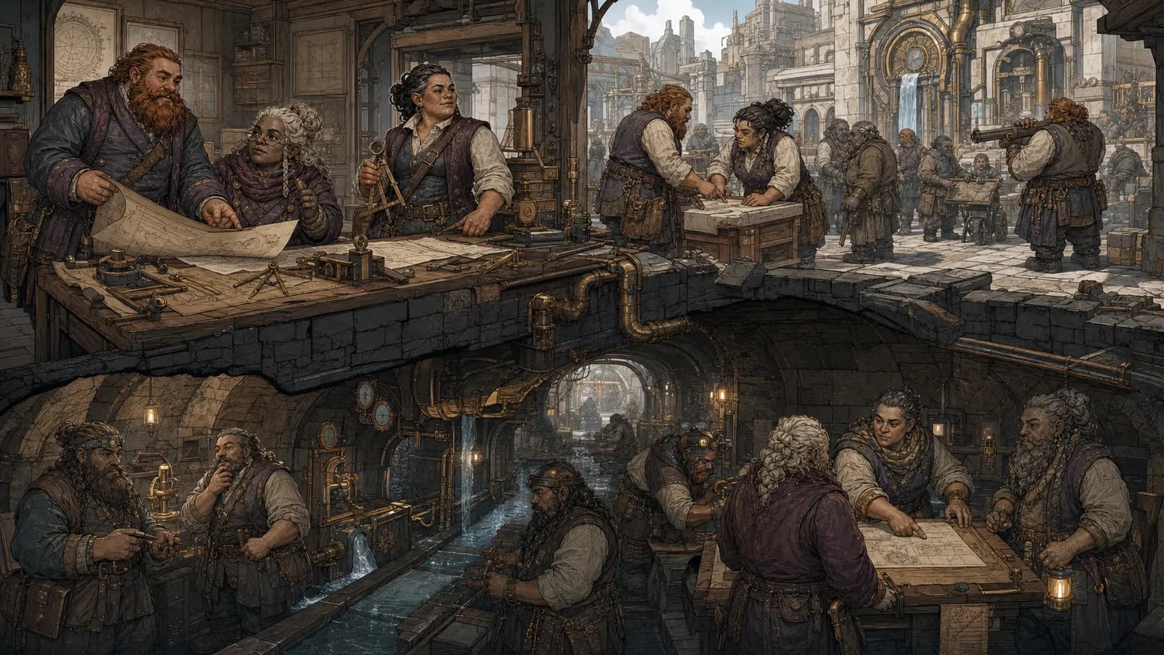 Dwarf representative in Jericha's matte-comic style