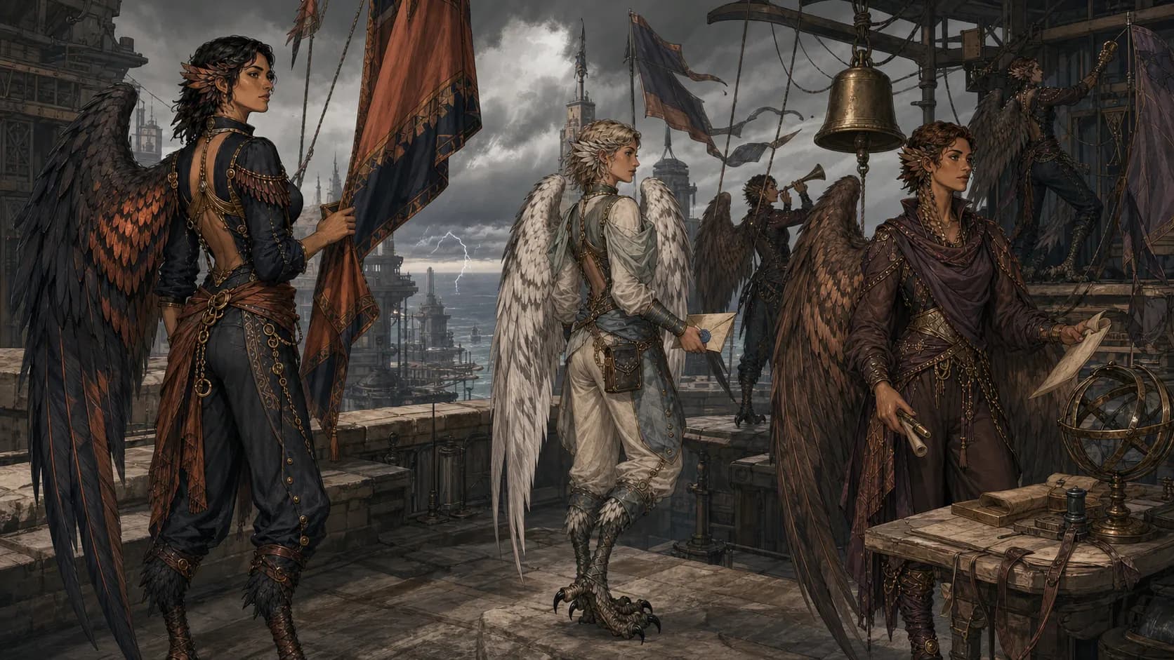 Harpy representative in Jericha's matte-comic style
